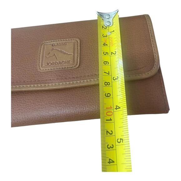 Vintage 90s Jordache Horse Wallet leather Brown Women's Check Book 7.5" Mint - Picture 9 of 9